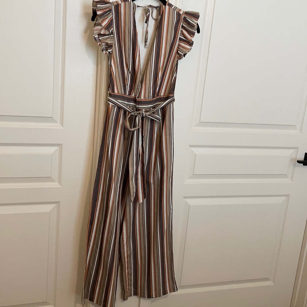 Brown orange and cream jumpsuit